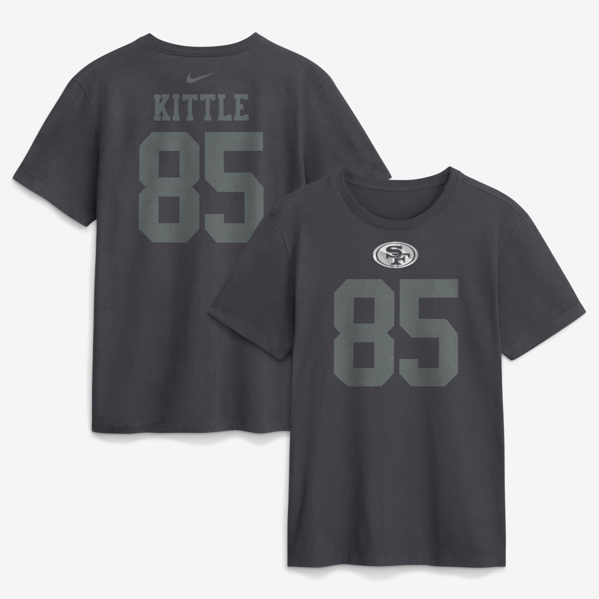 Men's Nike George Kittle Anthracite San Francisco 49ers Name & Number T-Shirt