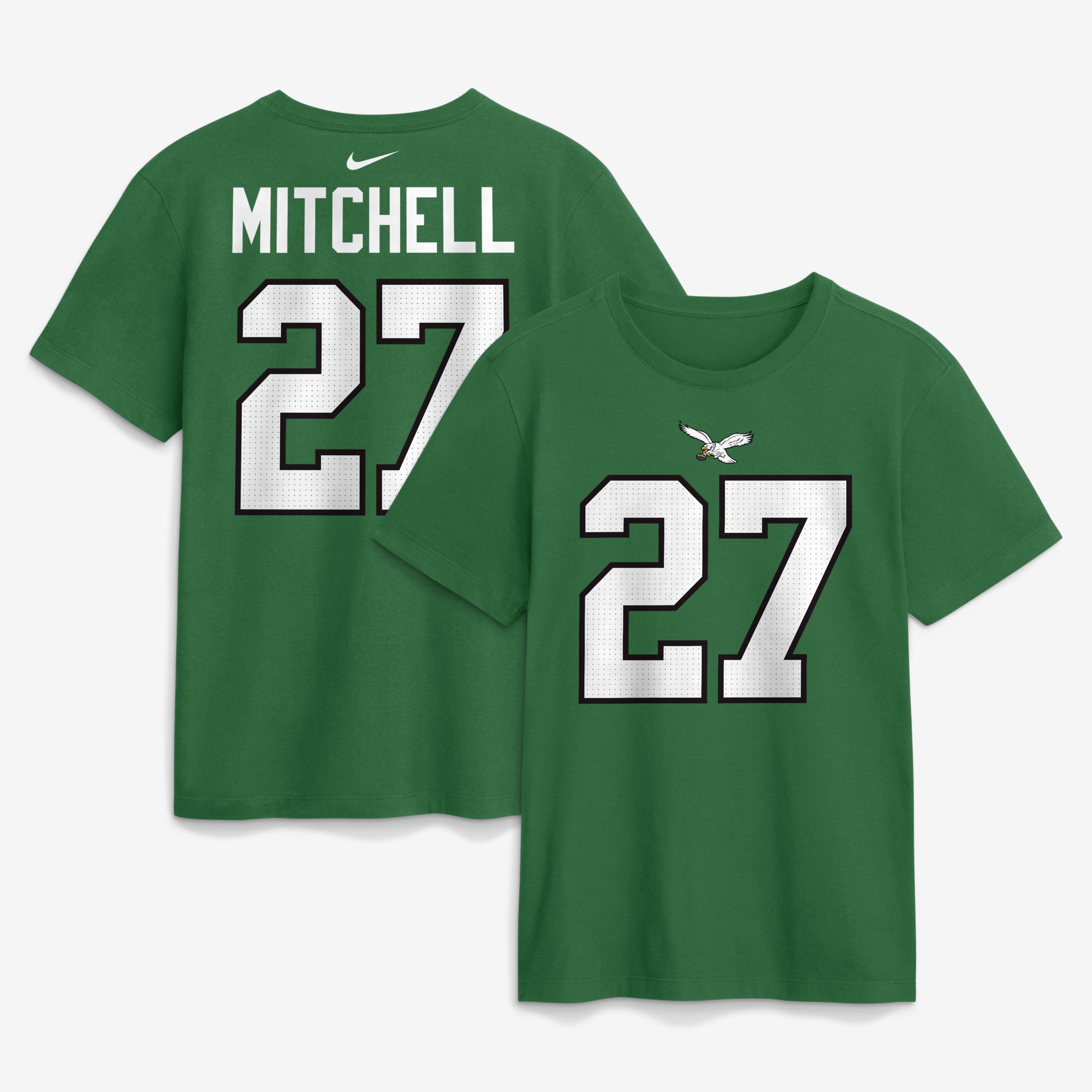 Men's Nike Quinyon Mitchell Kelly Green Philadelphia Eagles Name & Number T-Shirt