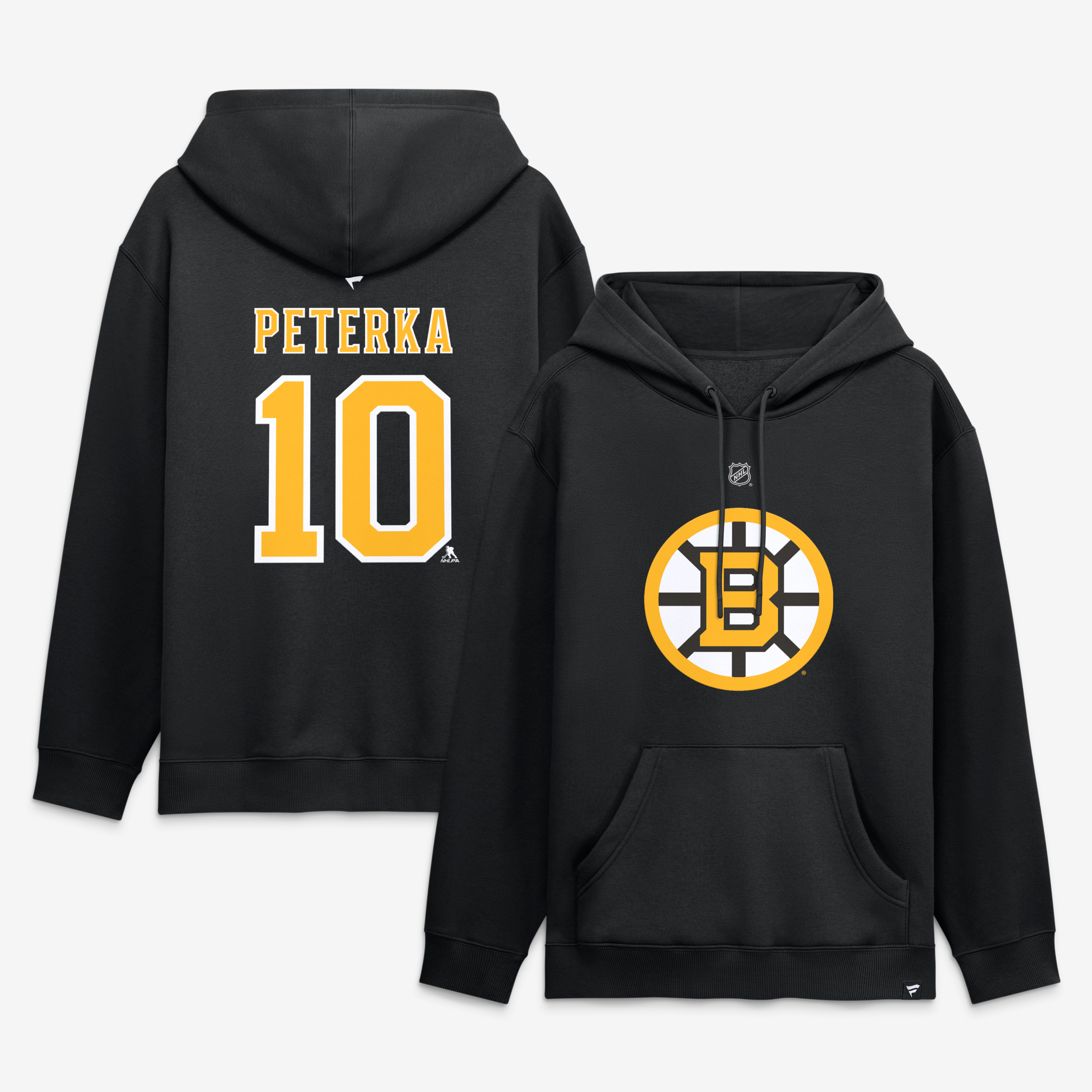 Men's Fanatics JJ Peterka Black Boston Bruins Authentic Stack Name & Number Hoodie