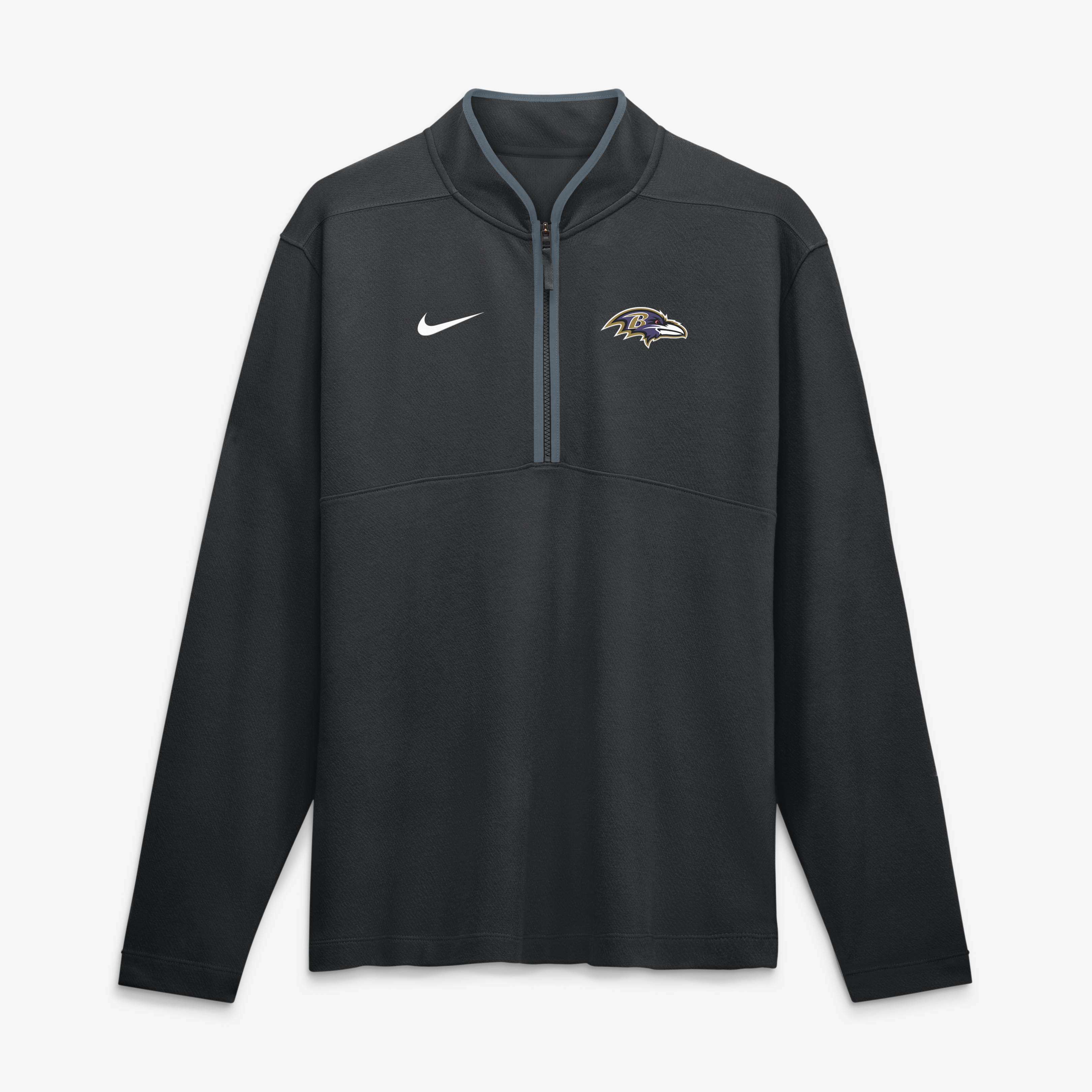 Nike Men's Black Baltimore Ravens Dri-fit Victory Half-Zip Pullover - Black, Anthracite