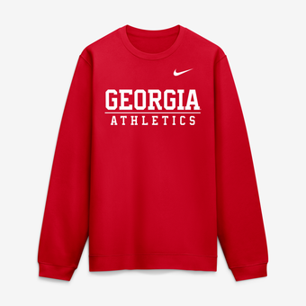 Men's Nike  Red Georgia Bulldogs Club Fleece Pullover Sweatshirt