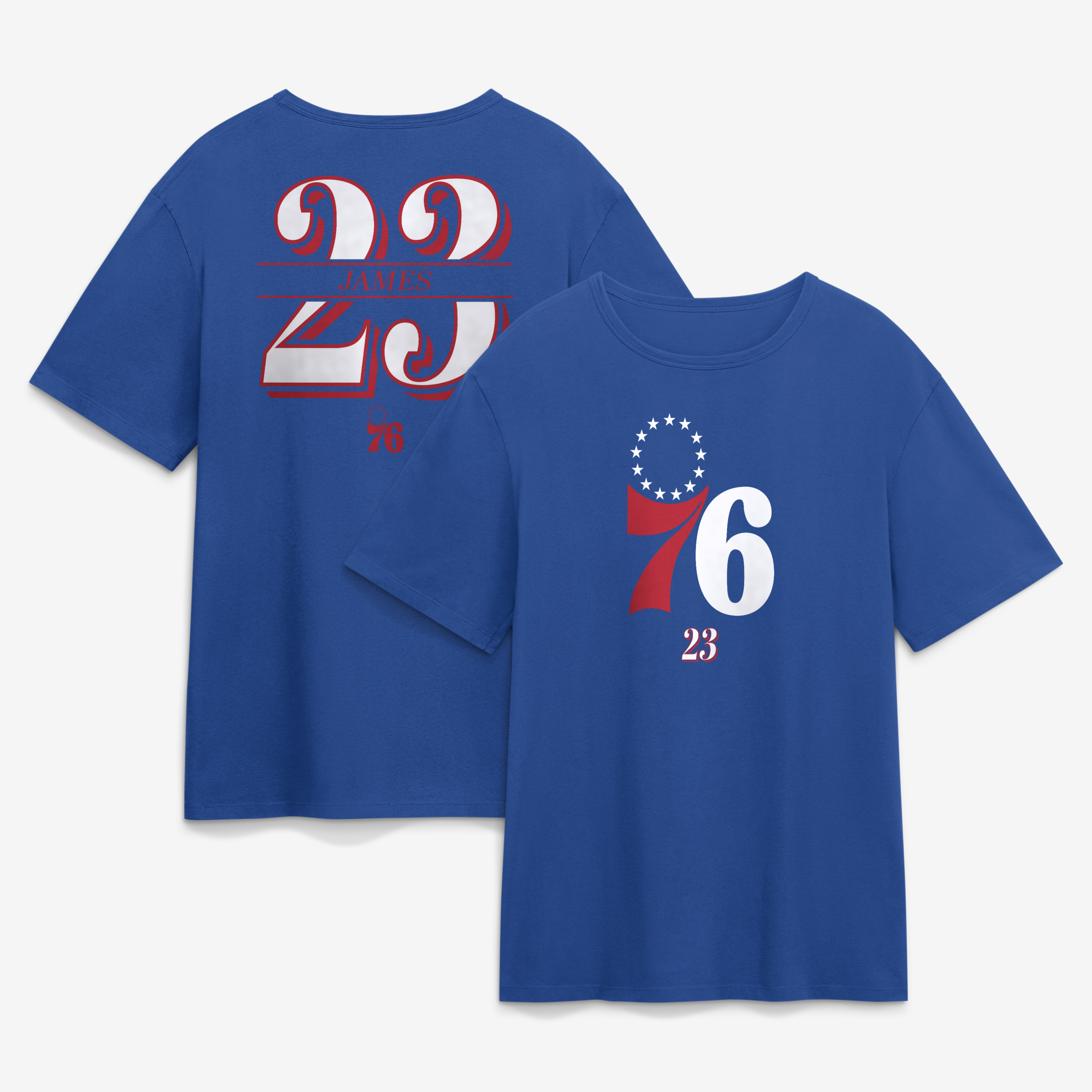 Men's Fanatics LeBron James Royal Philadelphia 76ers In The Paint Name & Number T-Shirt