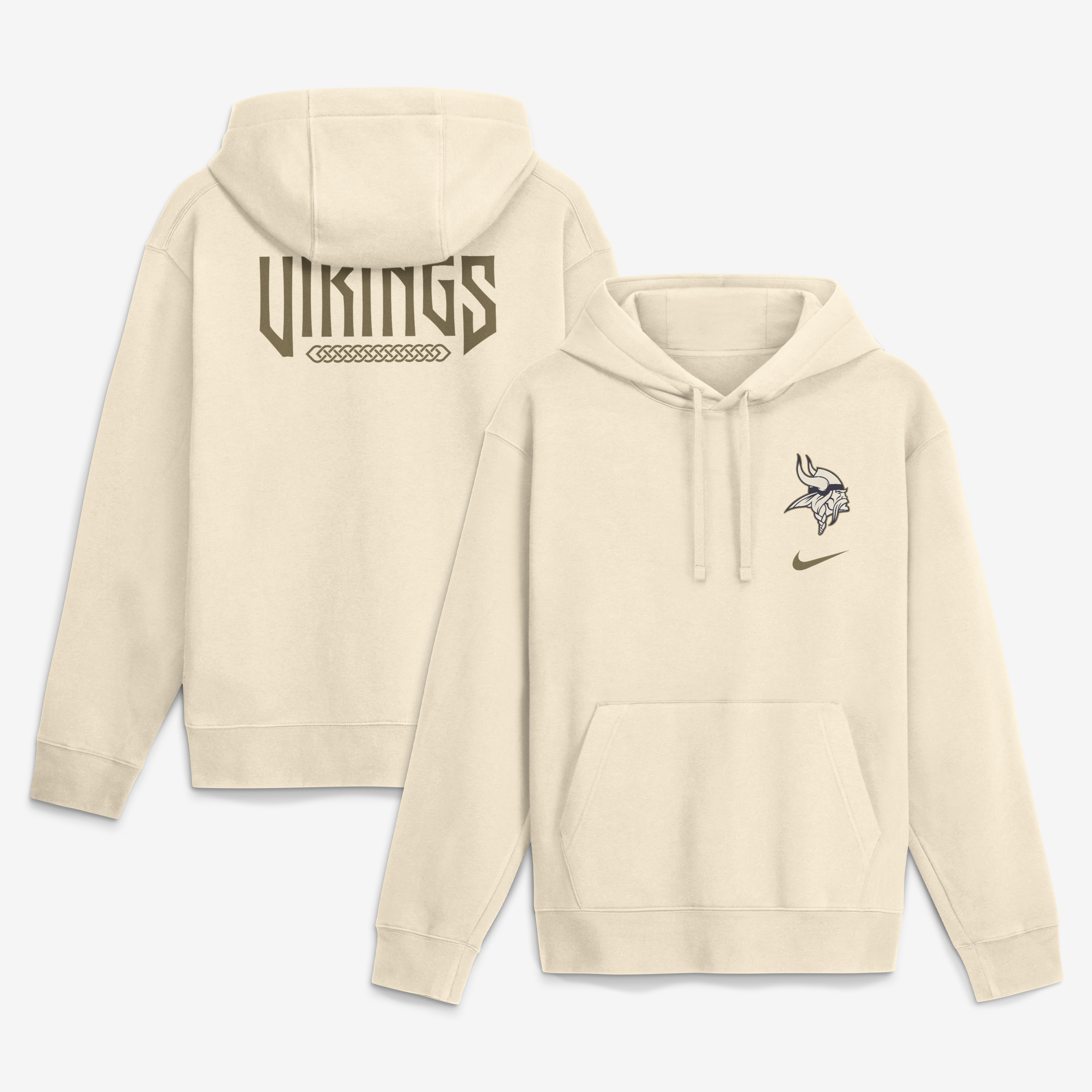 Men's Nike Natural Minnesota Vikings Rivalries Collection Club Fleece Hoodie