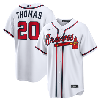 Men's Nike Lane Thomas White Atlanta Braves Home Replica Jersey
