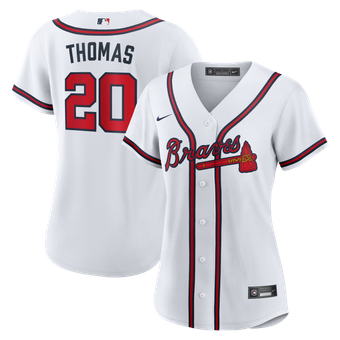 Women's Nike Lane Thomas White Atlanta Braves Home Replica Jersey