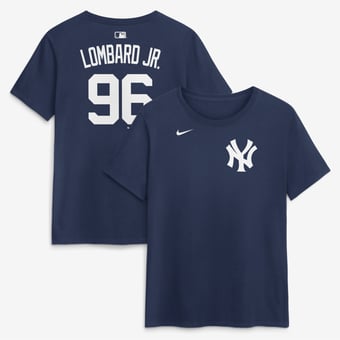 Women's Nike George Lombard Jr. Navy New York Yankees Name & Number T-Shirt