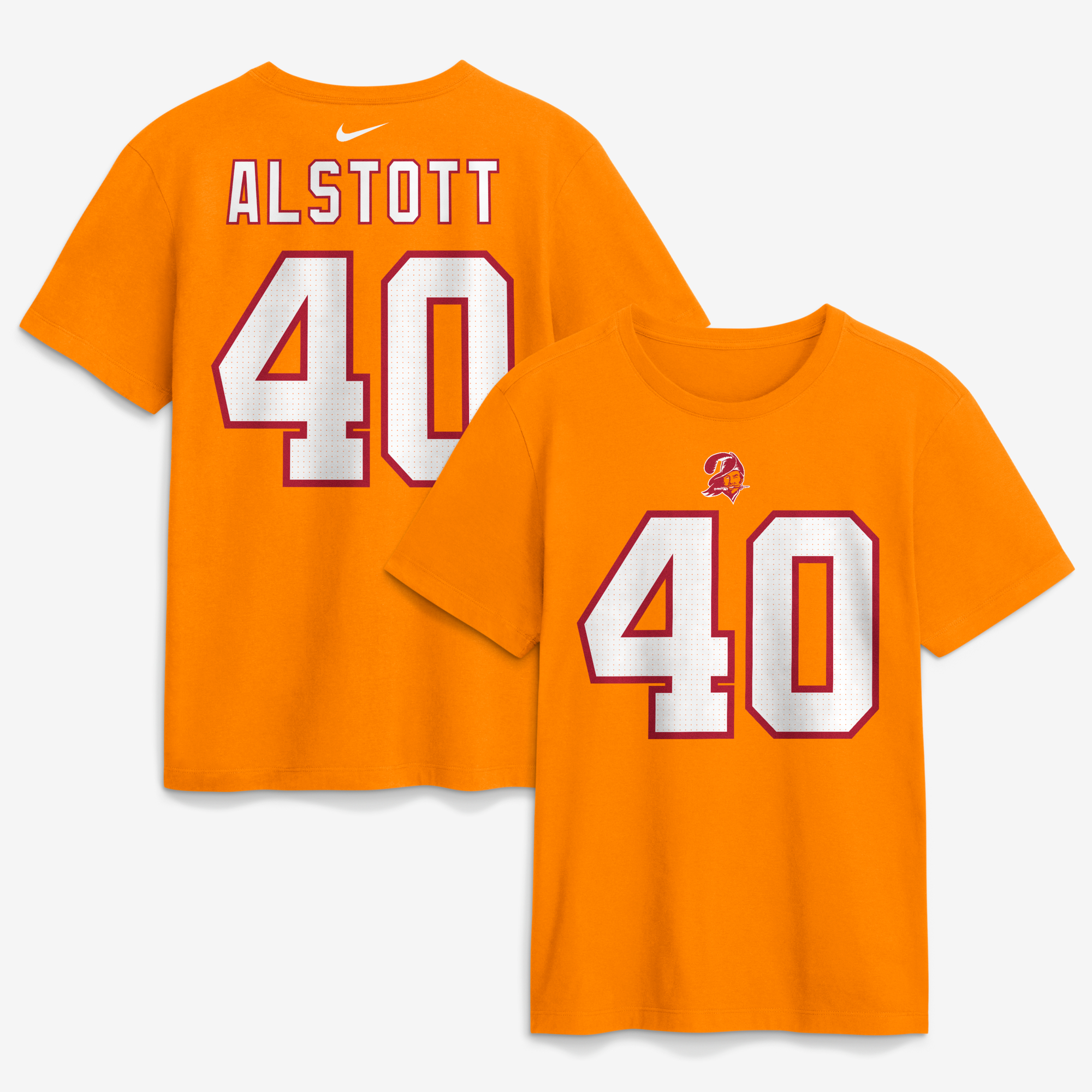 Men's Nike Mike Alstott Creamsicle Tampa Bay Buccaneers Retired Name & Number T-Shirt