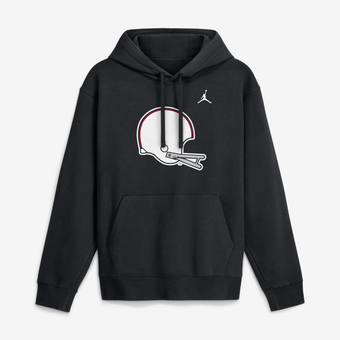 Men's Jordan Brand Black Oklahoma Sooners Throwback Helmet Fleece Hoodie