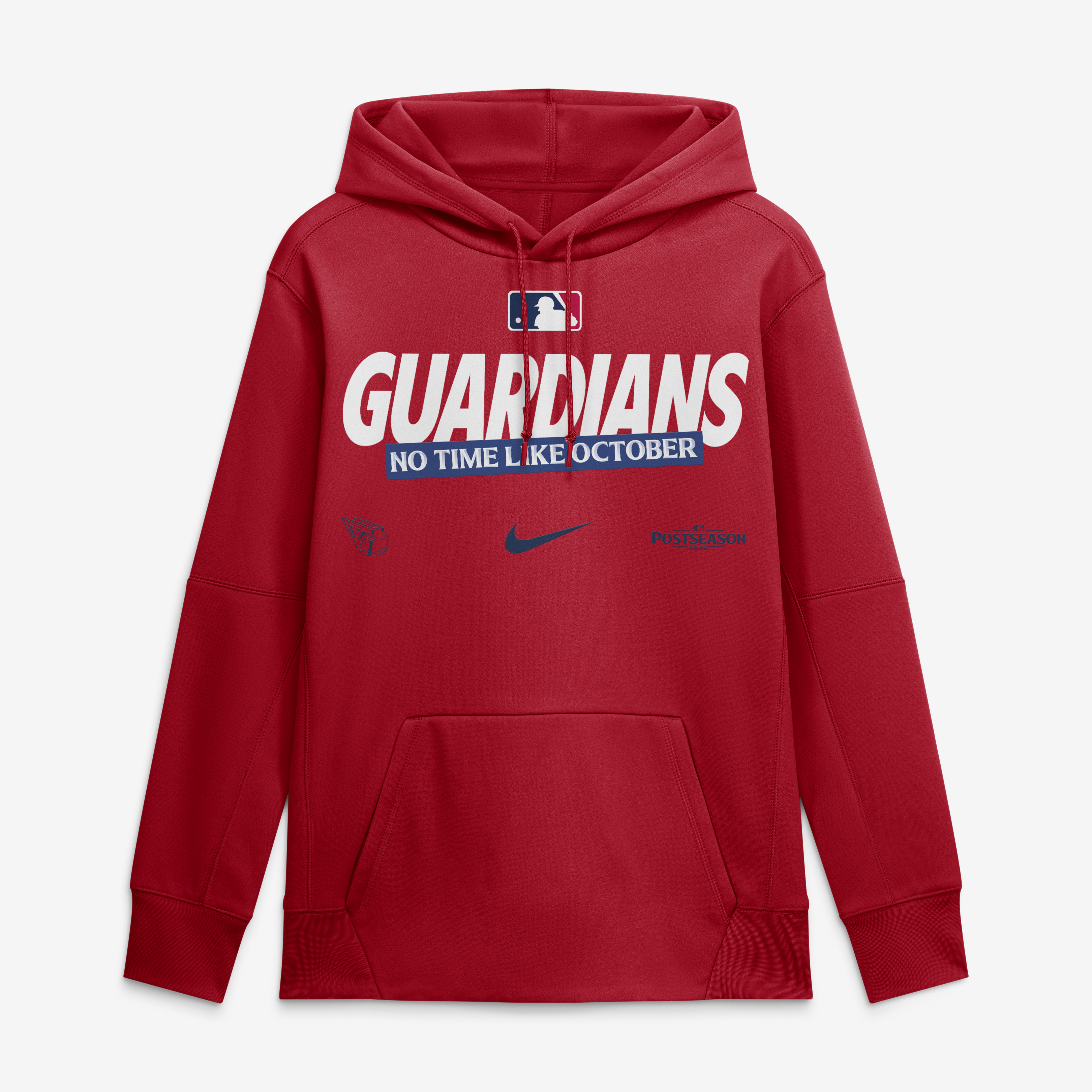 Men's Nike Red Cleveland Guardians 2026 MLB Postseason Authentic Collection Therma Fleece Hoodie