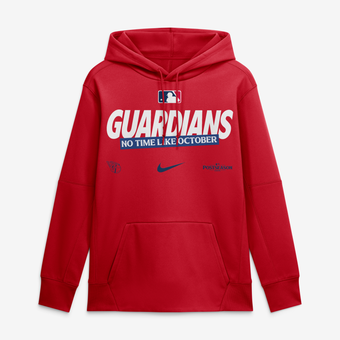 Men's Nike Red Cleveland Guardians 2026 MLB Postseason Authentic Collection Therma Fleece Hoodie