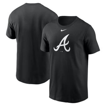 Men's Nike Black Atlanta Braves Fuse Large Logo T-Shirt