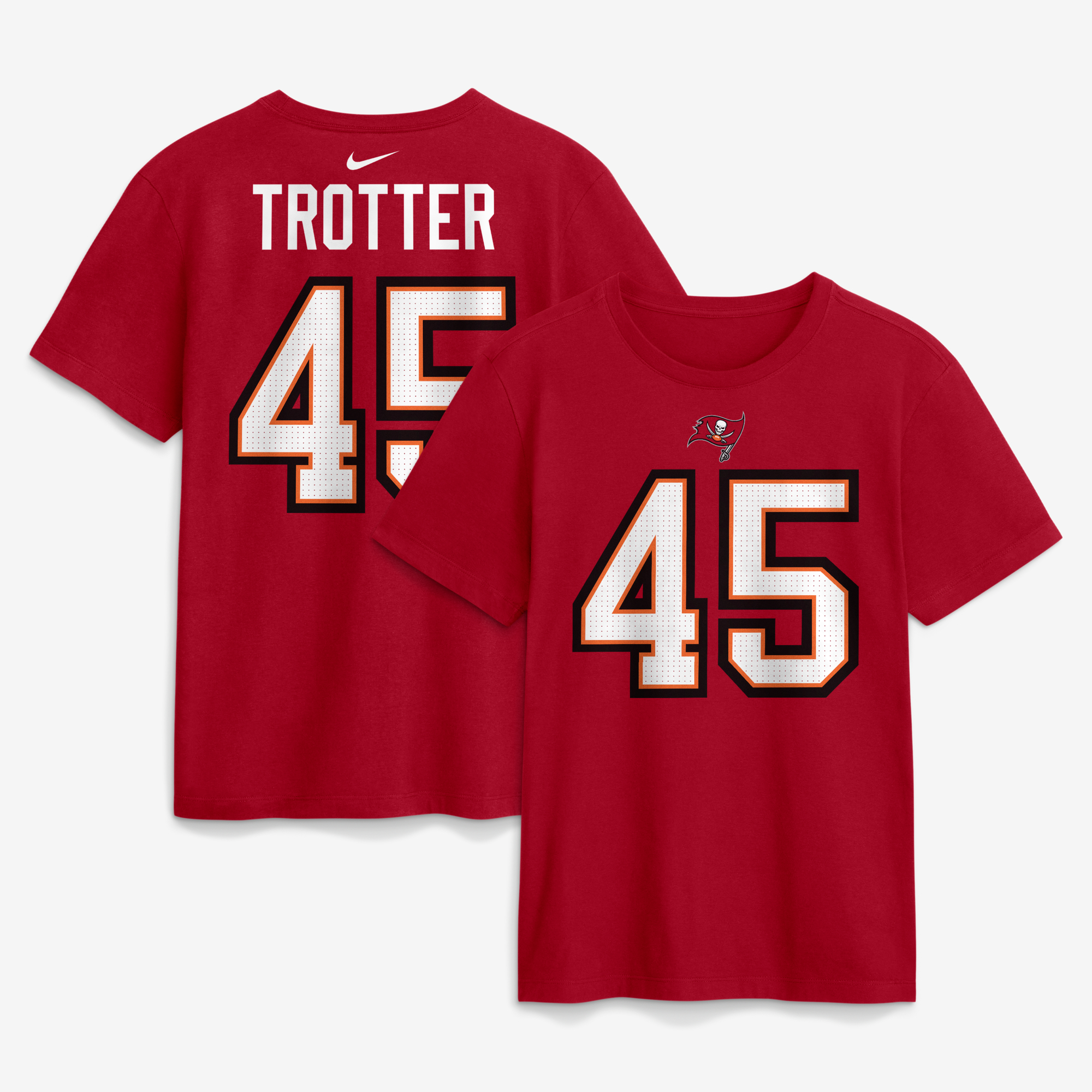 Men's Nike Josiah Trotter Red Tampa Bay Buccaneers Name & Number T-Shirt