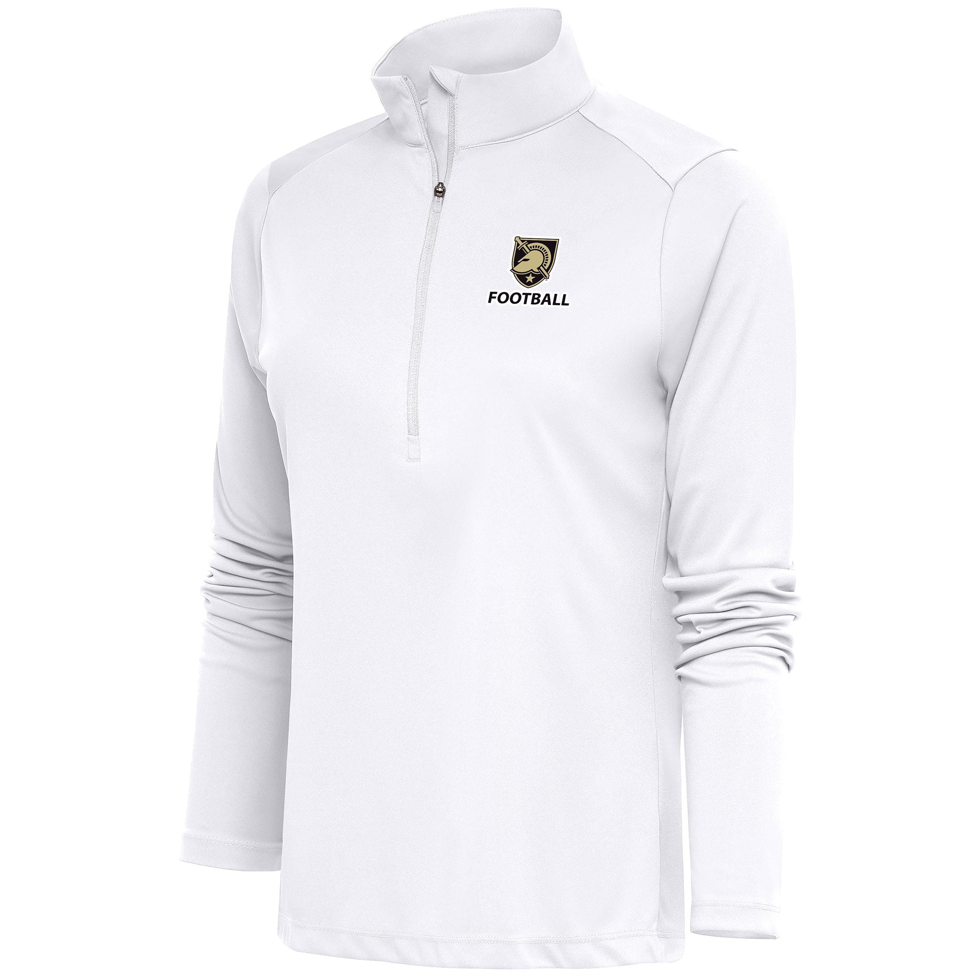 Women's Antigua  White Army Black Knights Football Tribute Half-Zip Pullover Top