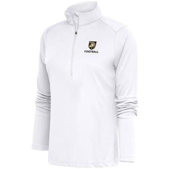 Women's Antigua  White Army Black Knights Football Tribute Half-Zip Pullover Top