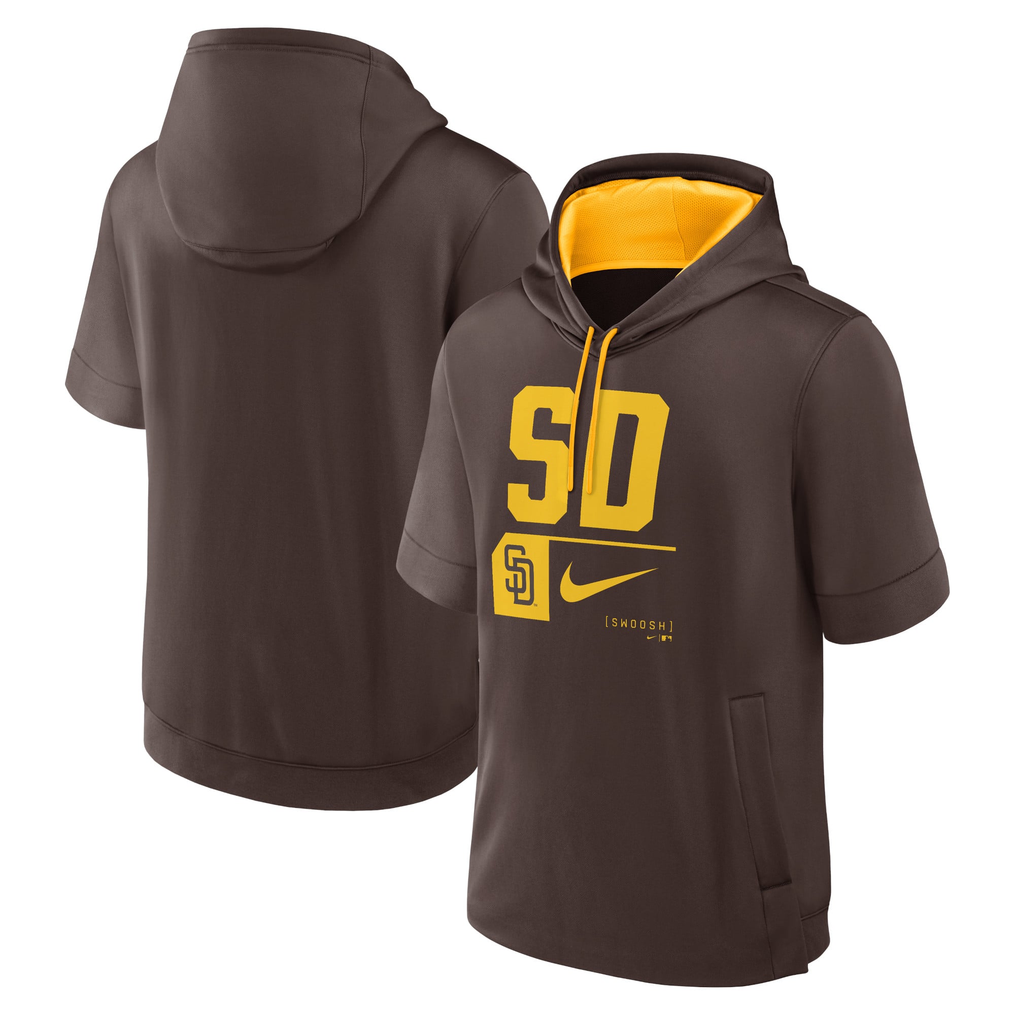 Felpa con cappuccio a maniche corte Nike Brown San Diego Padres Tri Code Lockup da uomo