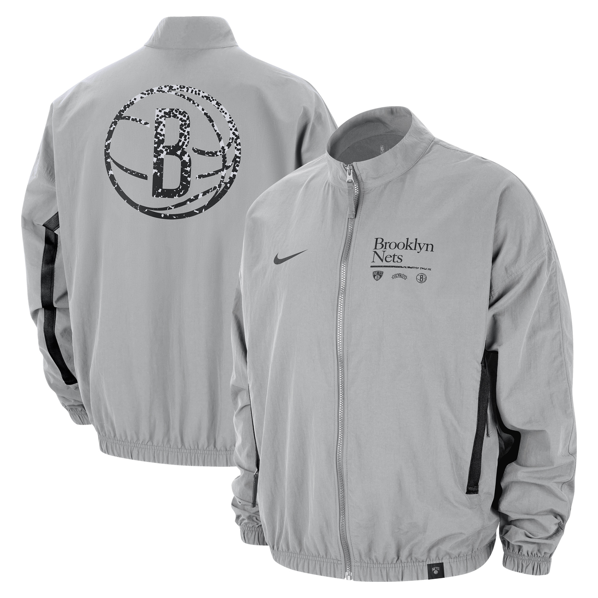 Men’s Nike Silver Brooklyn Nets Courtside Vintage Warmup Full-Zip Jacket Men’s Nike Silver Brooklyn Nets Courtside Vintage Warmup Full-Zip Jacket