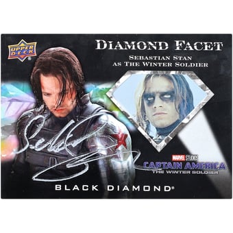 Sebastian Stan Autographed Upper Deck Winter Soldier Black Diamond Trading Card