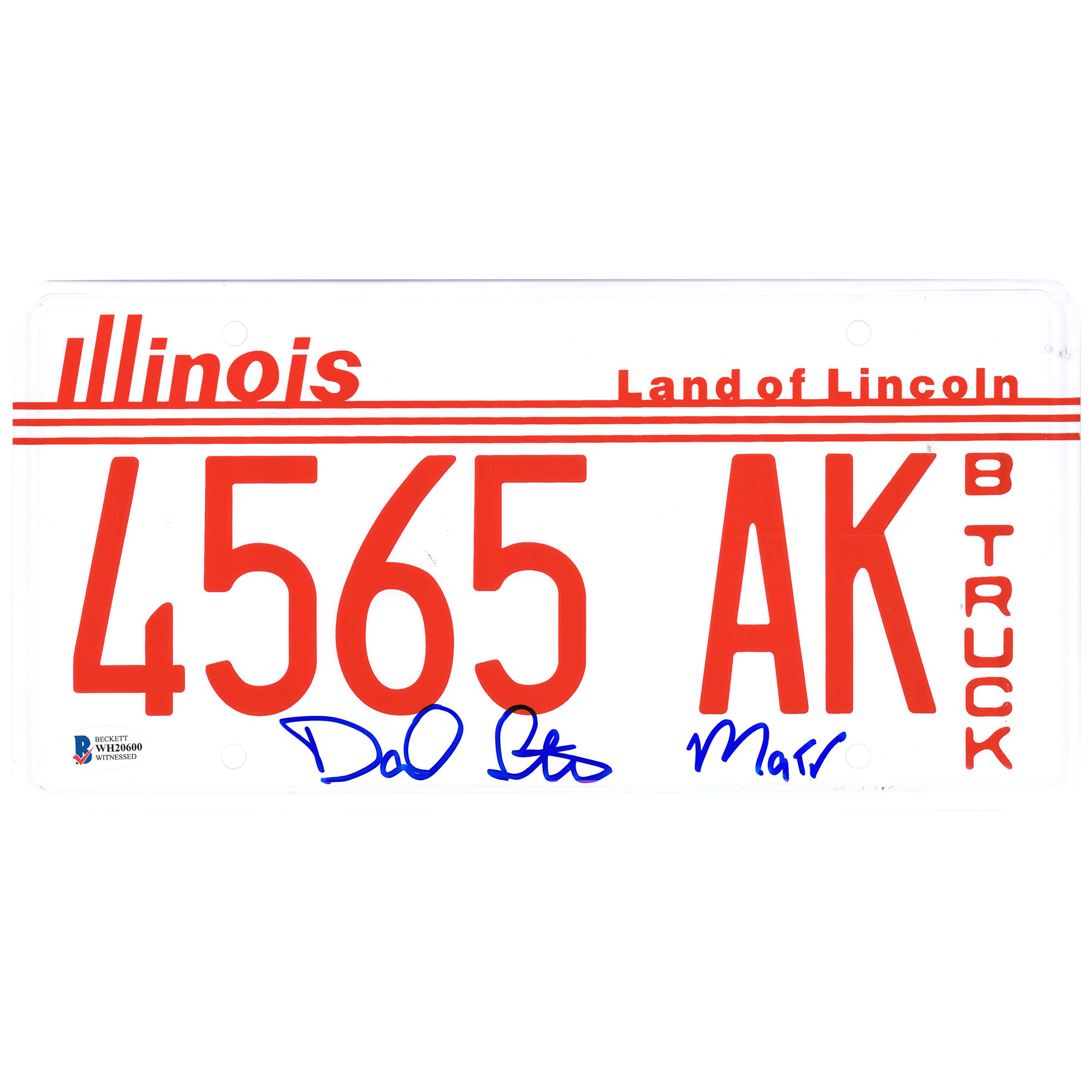 Daniel Stern Home Alone Autographed 4565 AK License Plate with "Marv" Inscription - Beckett