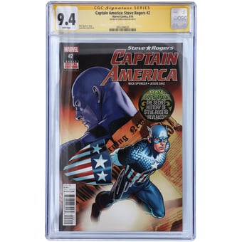 Chris Evans Captain America Autographed Captain America: Steve Rogers #2 Comic Book - CGC Graded 9.4