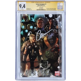Chris Evans Captain America Autographed Secret Avengers #1 Comic Book - CGC Graded 9.4