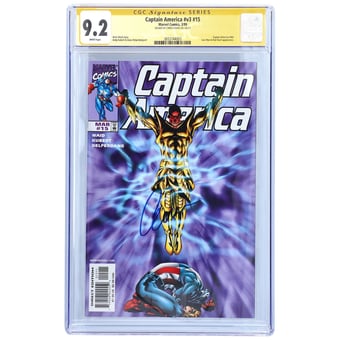 Chris Evans Captain America Autographed Captain America #15 Comic Book - CGC Graded 9.2