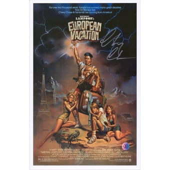Chevy Chase National Lampoon's European Vacation Autographed 11" x 17" Movie Poster