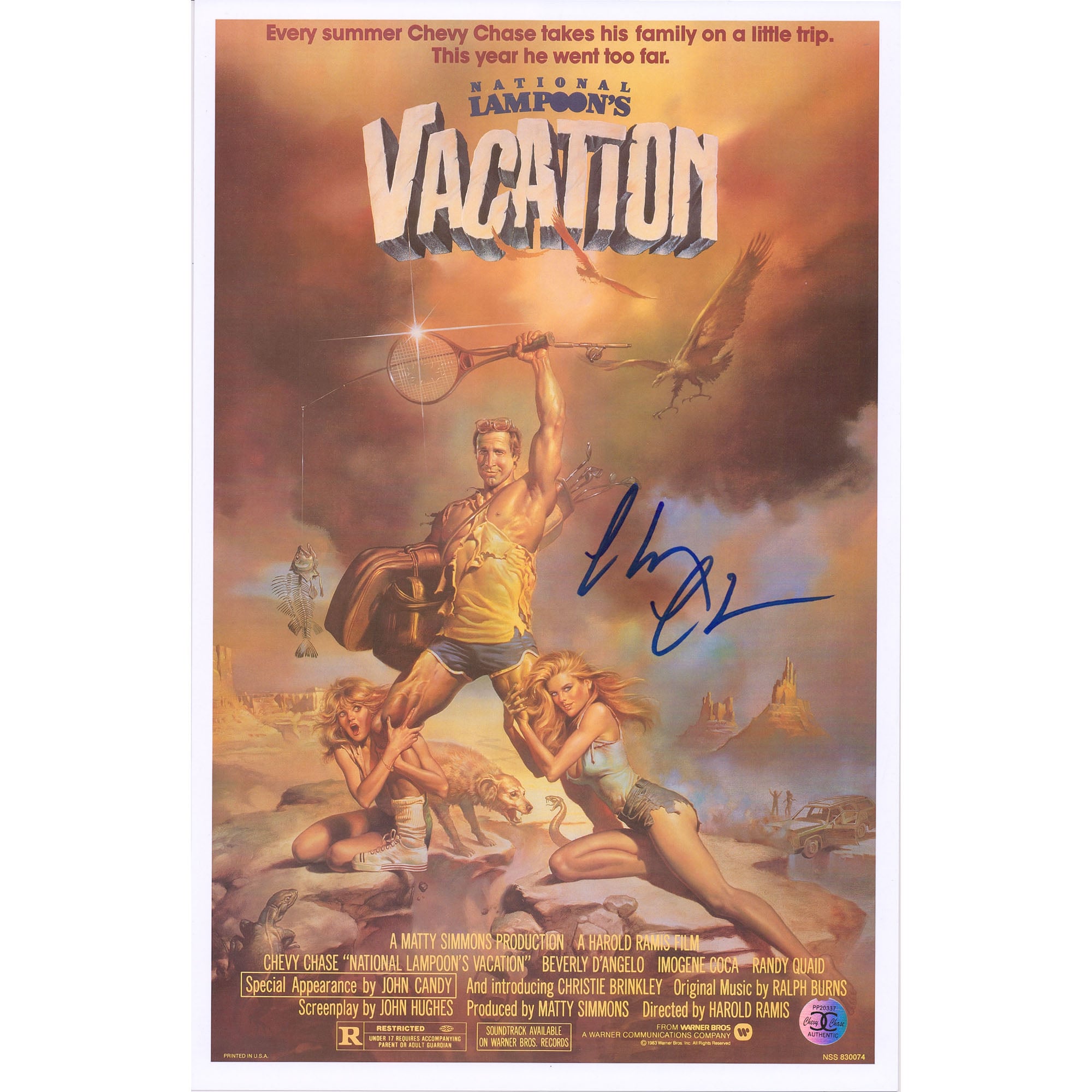 Chevy Chase National Lampoon's Vacation Autographed 11" x 17" Movie Poster
