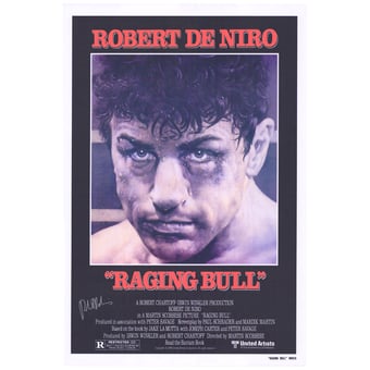 Robert De Niro Autographed 27" x 40" Raging Bull Full-Size Movie Poster