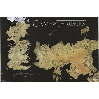 Peter Dinklage Game of Thrones Autographed 24" x 36" World Map Movie Poster