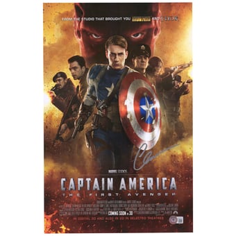 Chris Evans Captain America Autographed 12" x 18" First Avenger Photograph