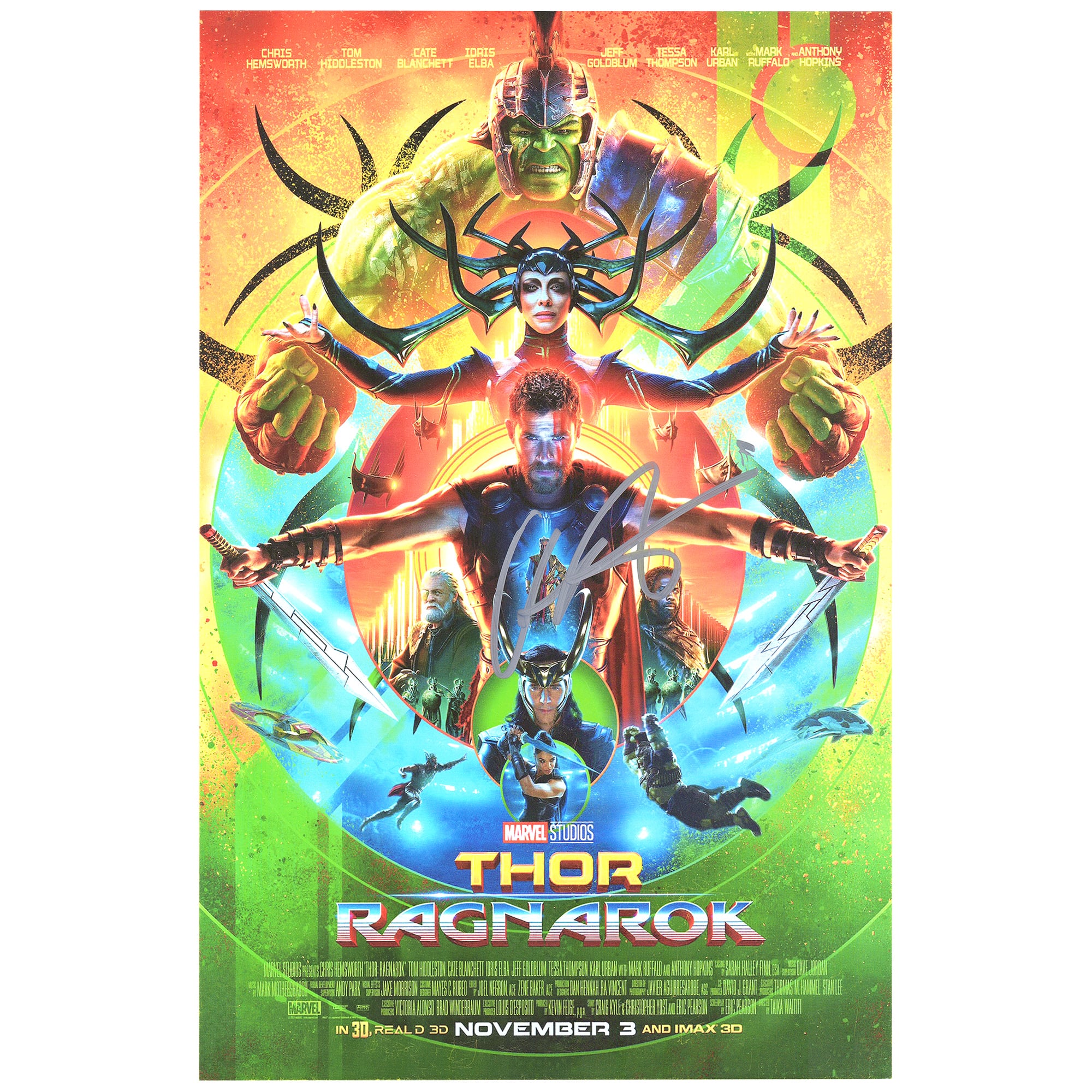 Chris Hemsworth Thor: Ragnarok Autographed 11" x 17" Movie Poster