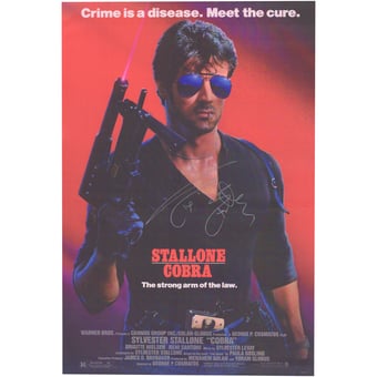 Sylvester Stallone Cobra Autographed 27" x 40" Movie Poster