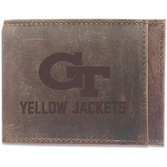 Brown Georgia Tech Yellow Jackets Bifold Leather Wallet