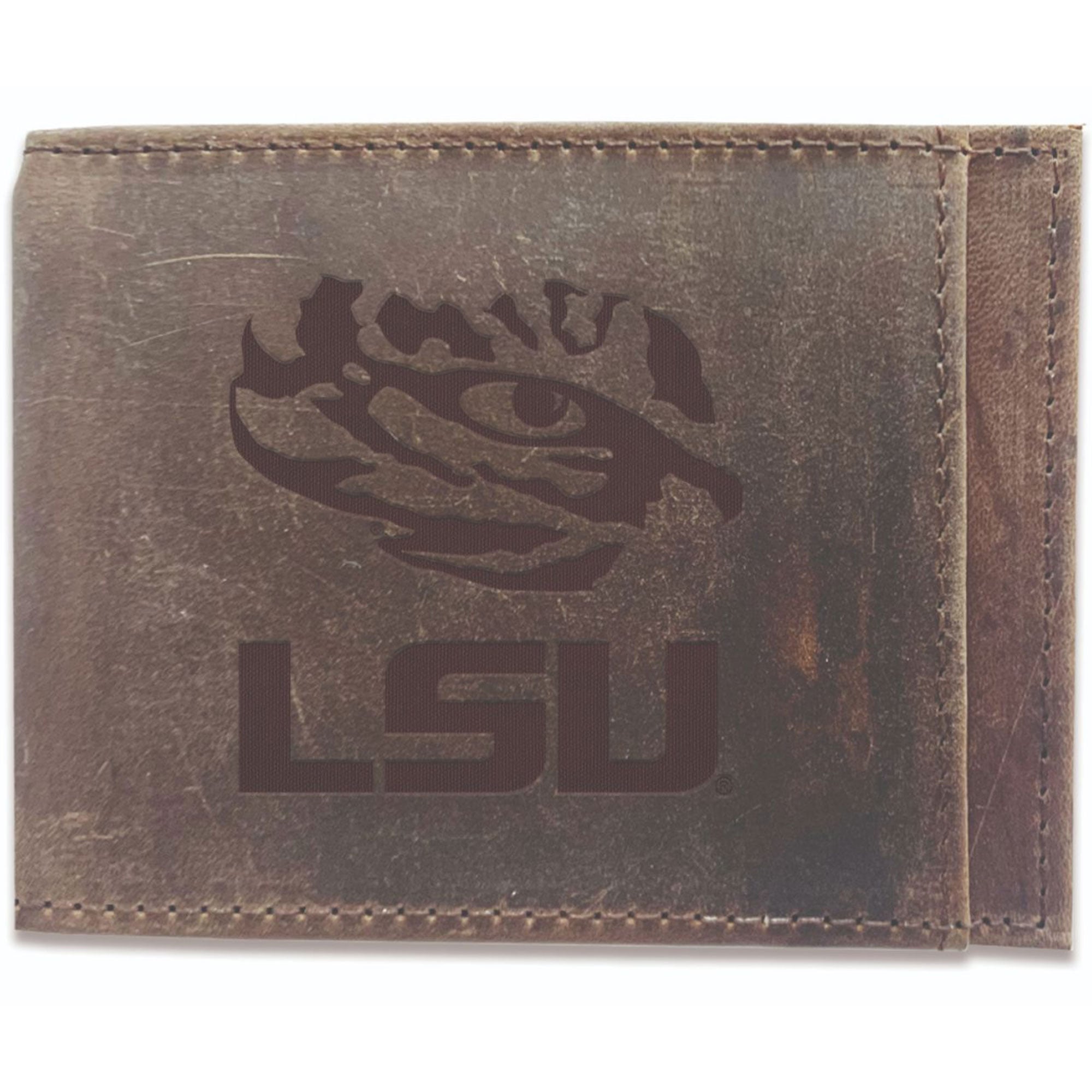 Brown LSU Tigers Bifold Leather Wallet
