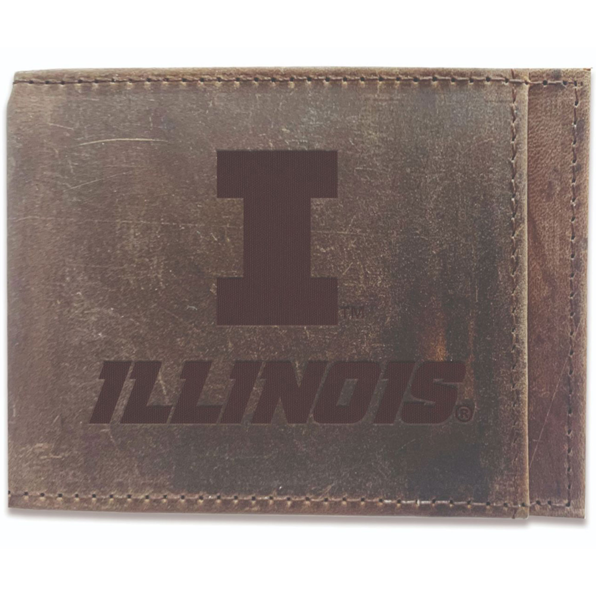 Brown Illinois Fighting Illini Bifold Leather Wallet