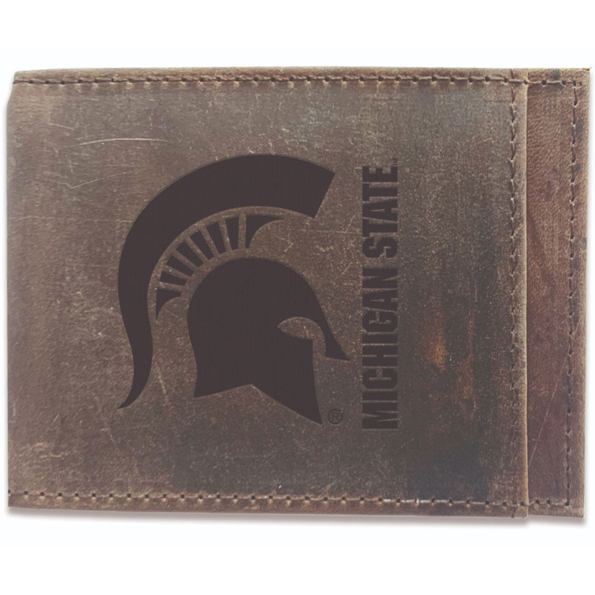 Brown Michigan State Spartans Bifold Leather Wallet
