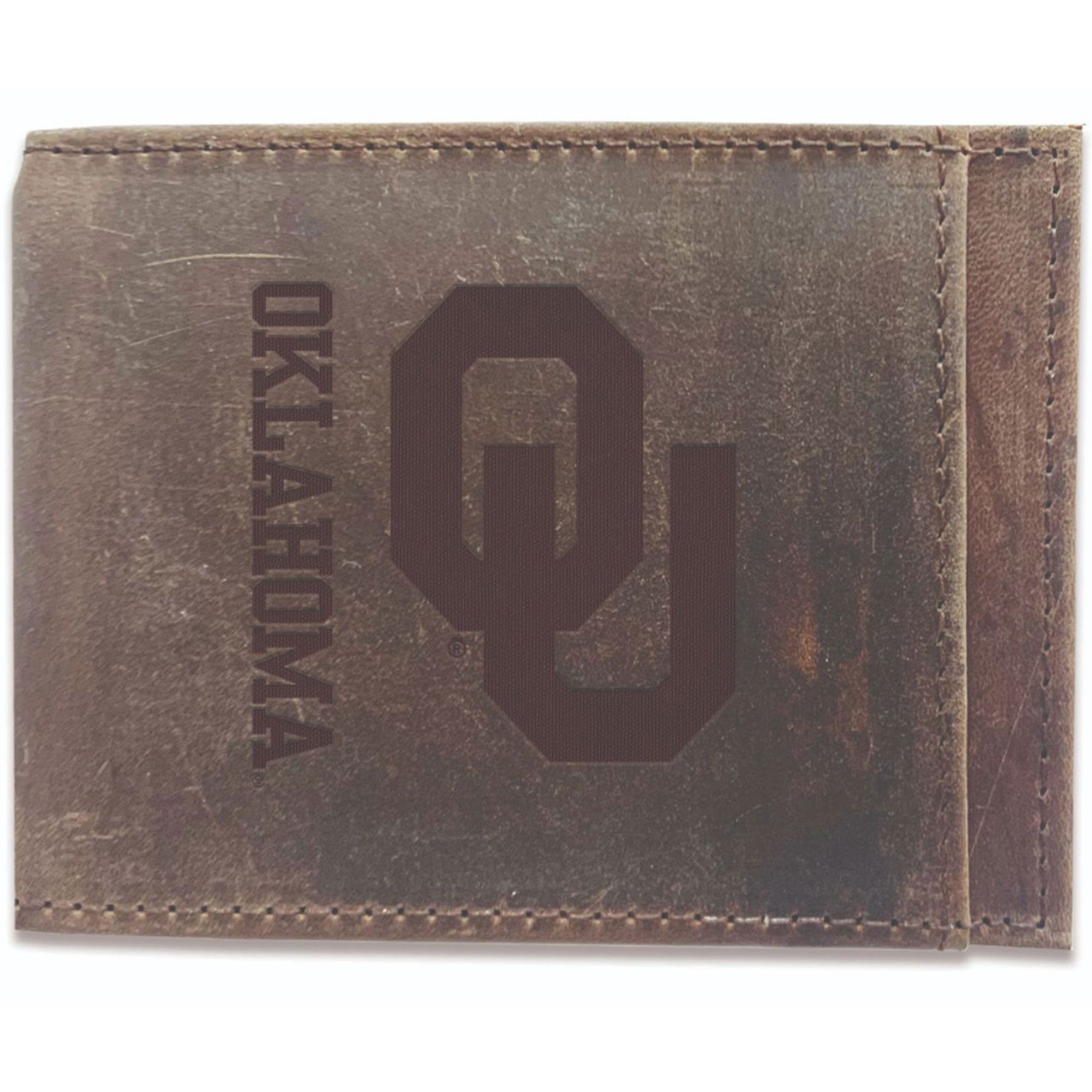 Brown Oklahoma Sooners Bifold Leather Wallet