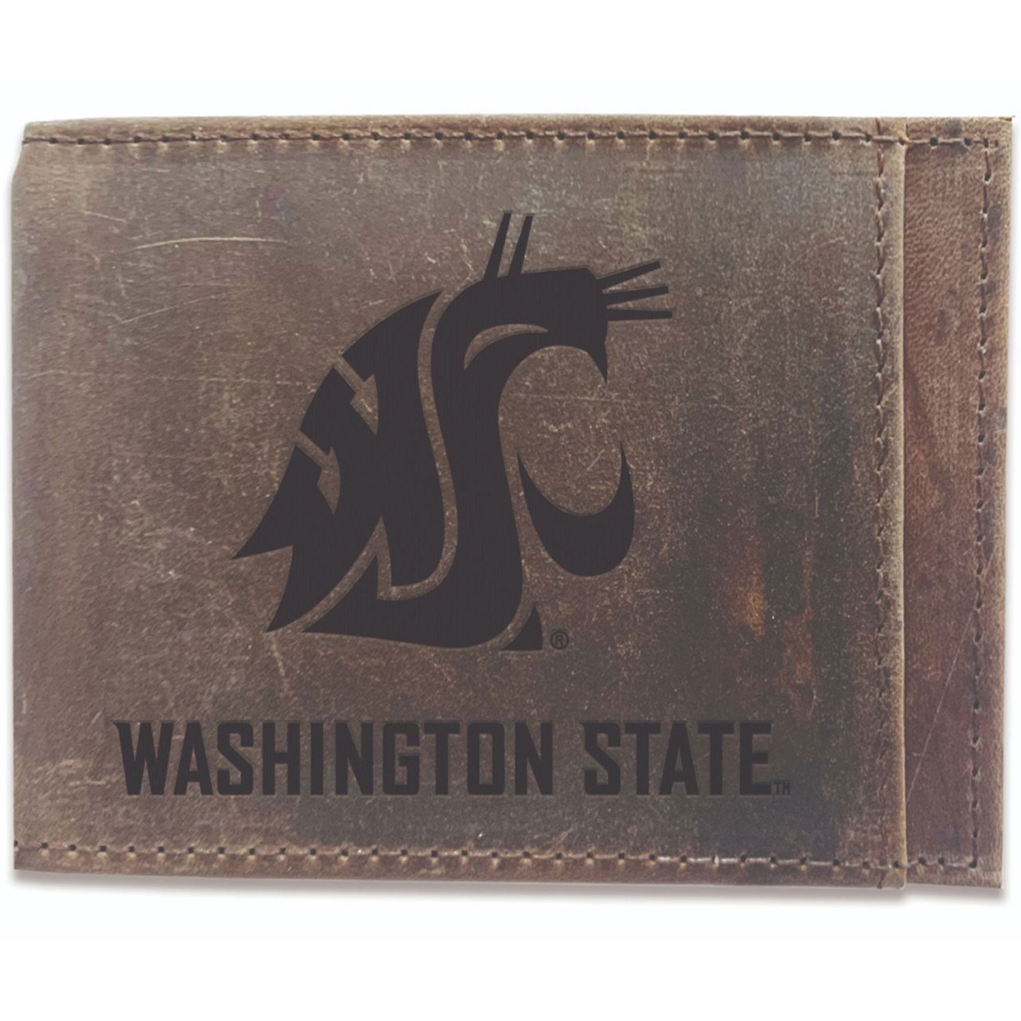 Brown Washington State Cougars Bifold Leather Wallet