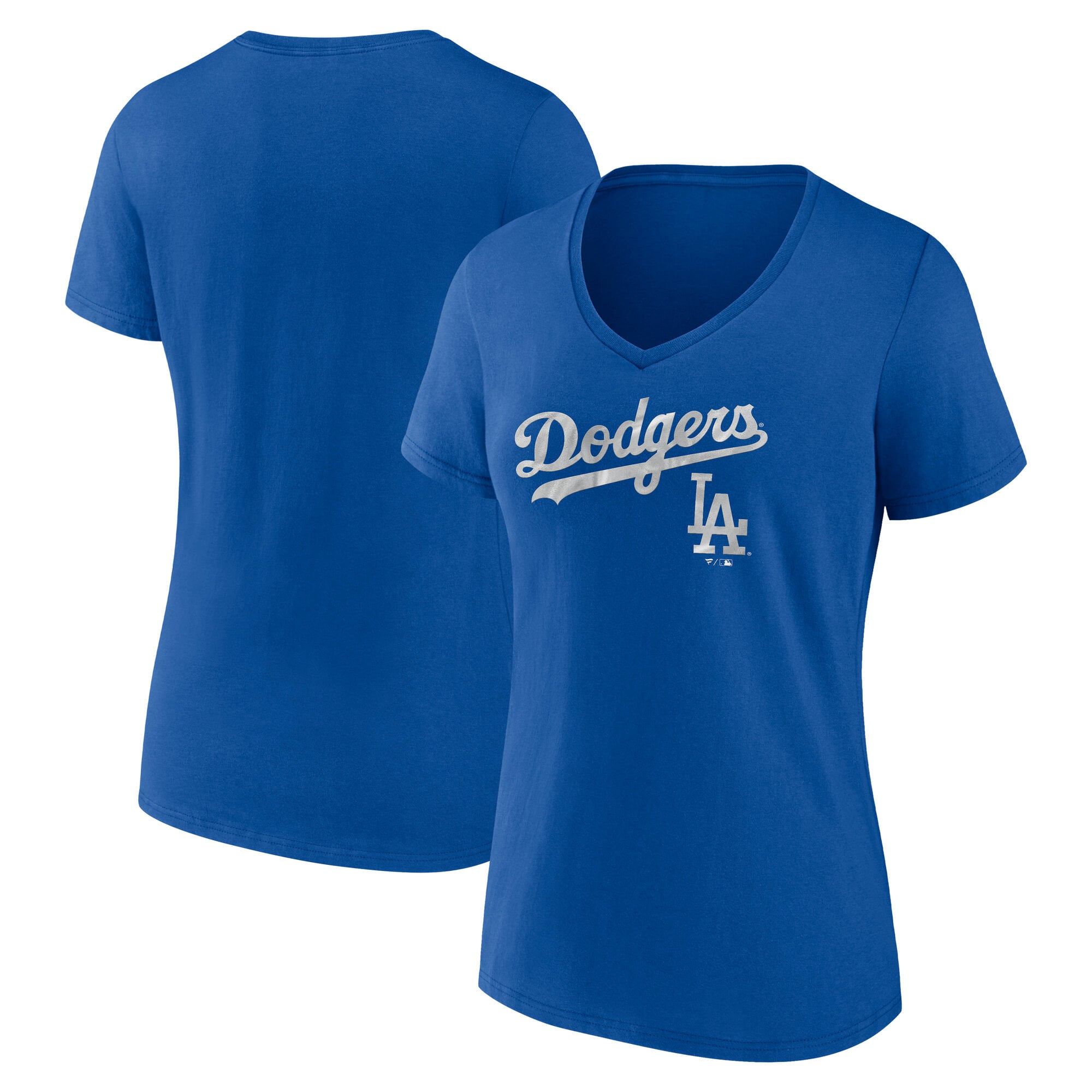 Women's Fanatics Royal Los Angeles Dodgers Shine Bright V-Neck T-Shirt