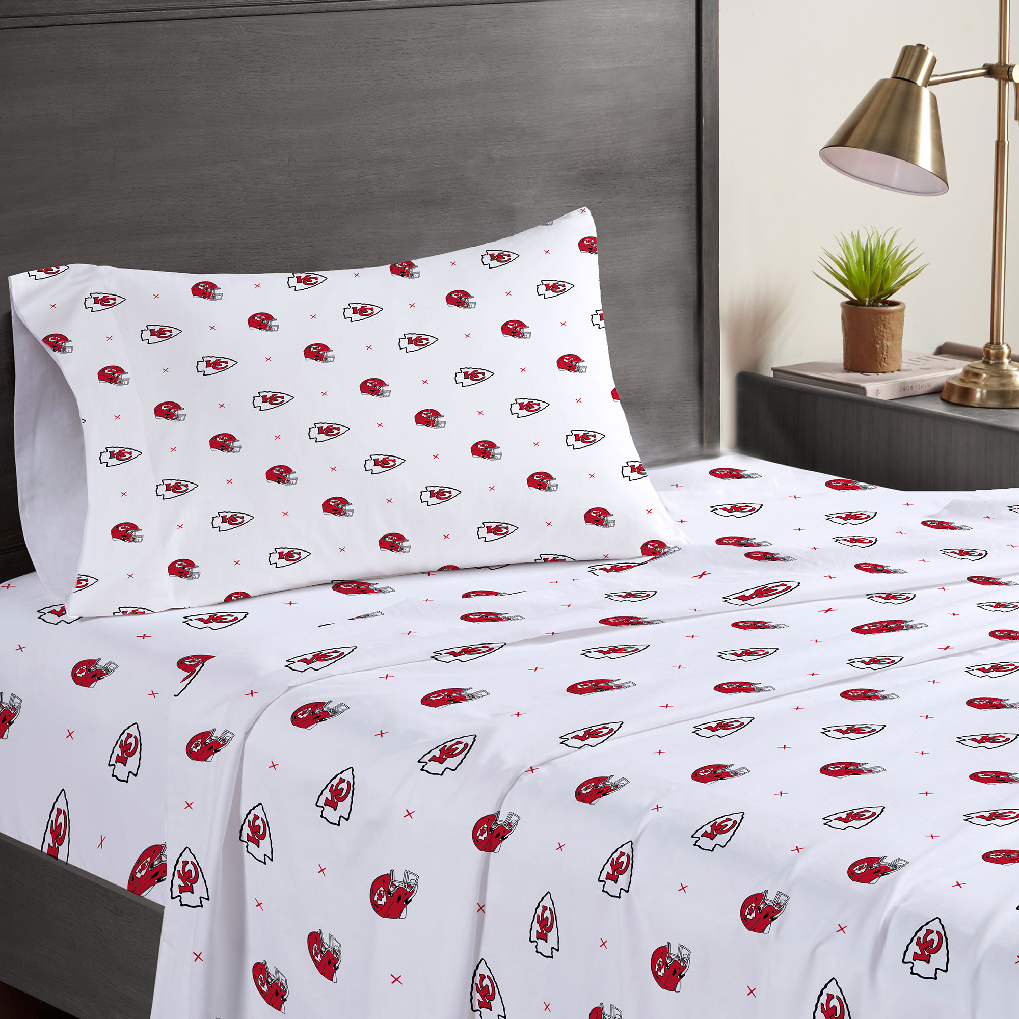 Kansas City Chiefs Three-Piece Twin Sheet Set