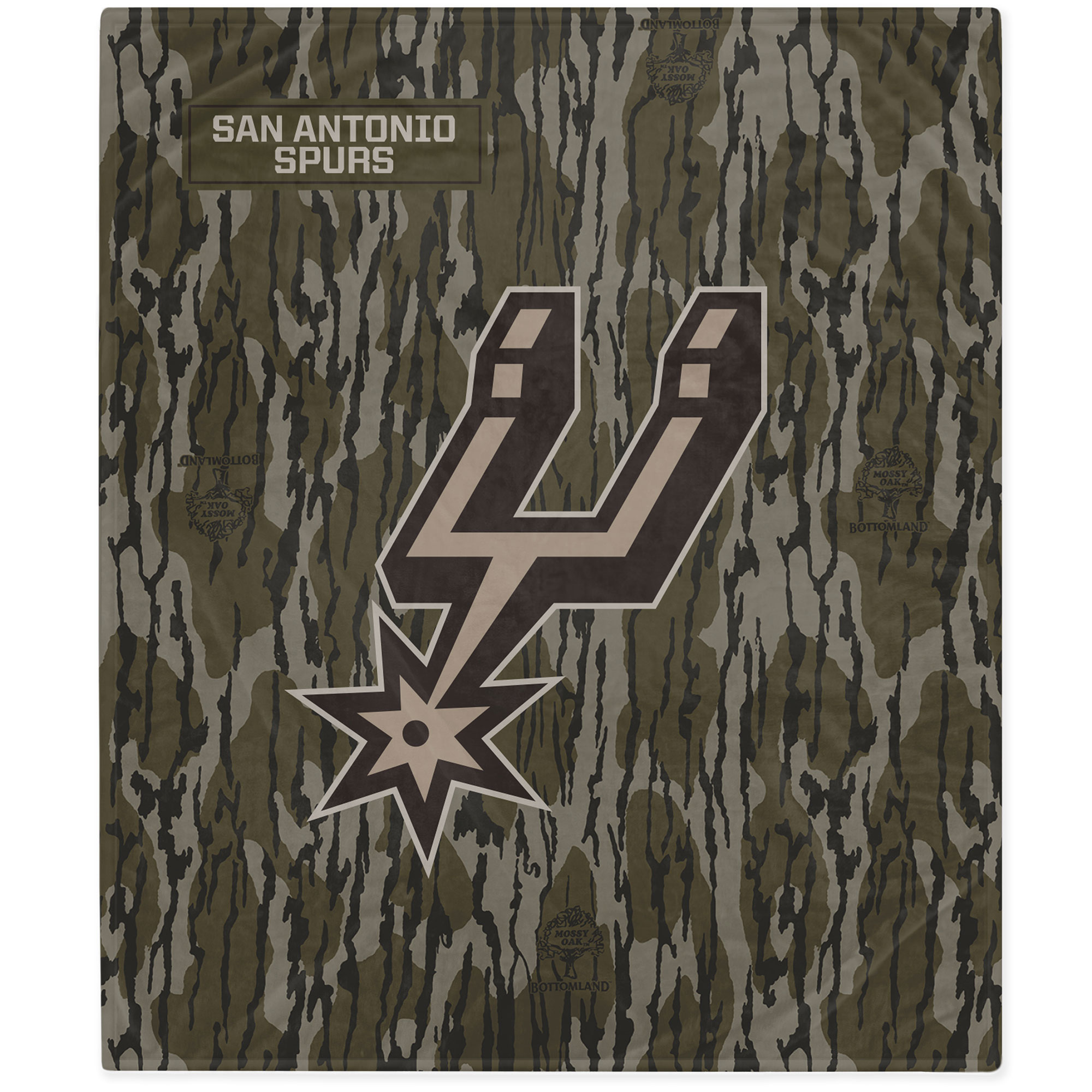 San Antonio Spurs 50" x 60" Mossy Oak Flannel Fleece Blanket