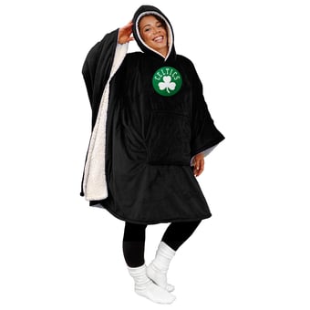 "Boston Celtics 60"" x 80"" Logo Patch Team Color Bloncho with Sherpa"