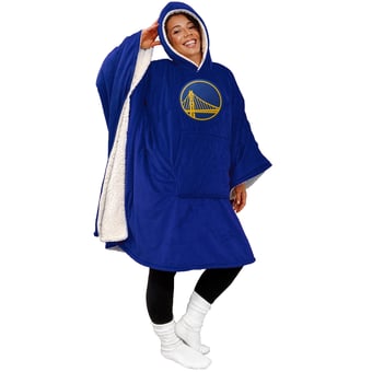 "Golden State Warriors 60"" x 80"" Logo Patch Team Color Bloncho with Sherpa"