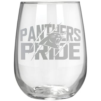 Carolina Panthers Etched 17oz. Rally Cry Stemless Wine Glass