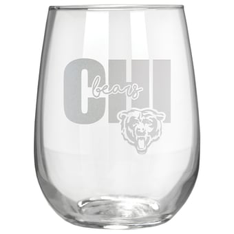 Chicago Bears Etched 17oz. City Stemless Wine Glass