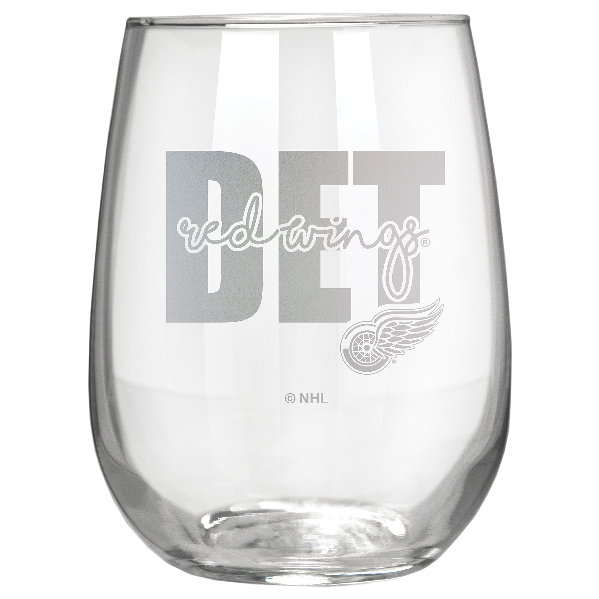 Detroit Red Wings Etched 17oz. City Stemless Wine Glass