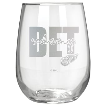 Detroit Red Wings Etched 17oz. City Stemless Wine Glass