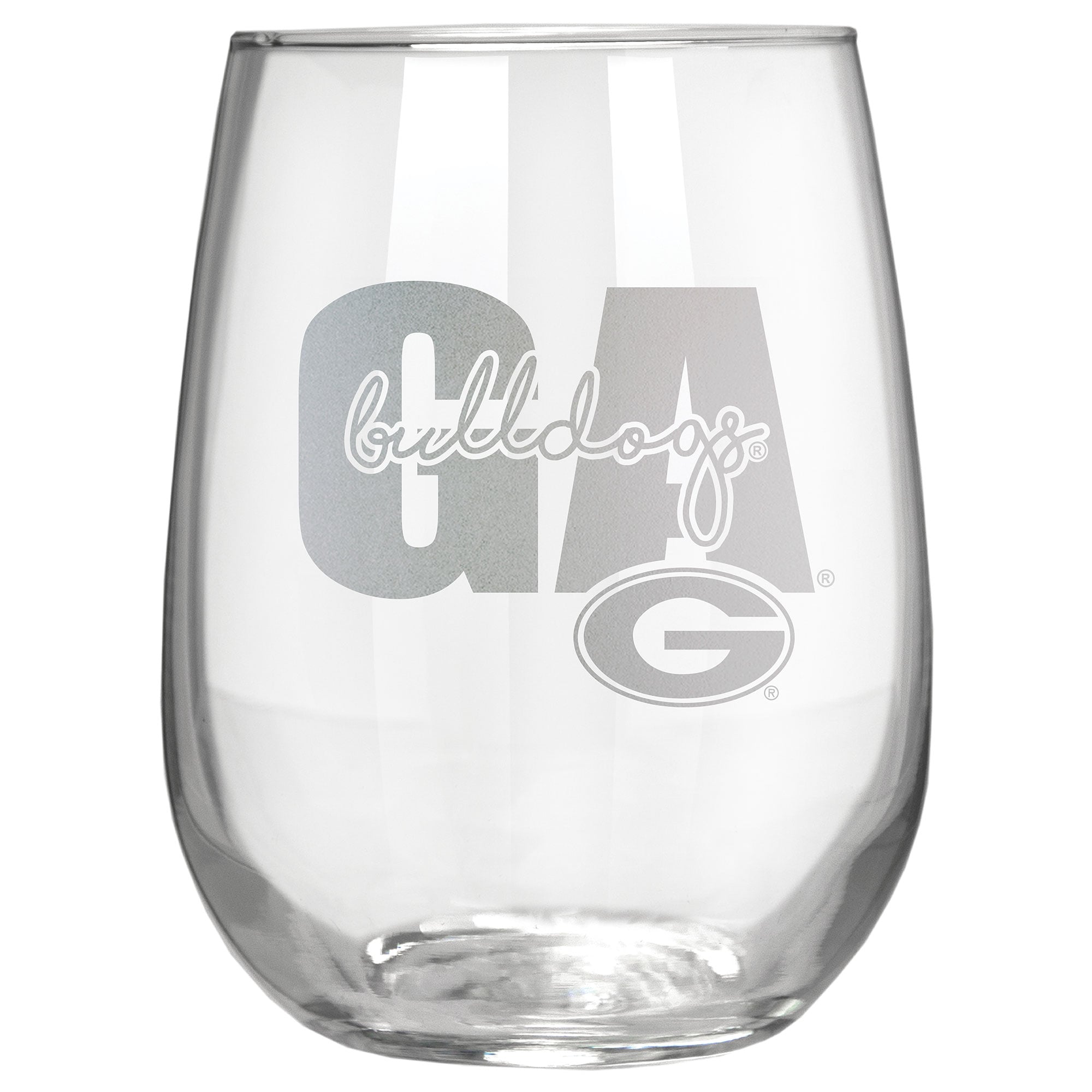 Georgia Bulldogs Etched 17oz. City Stemless Wine Glass