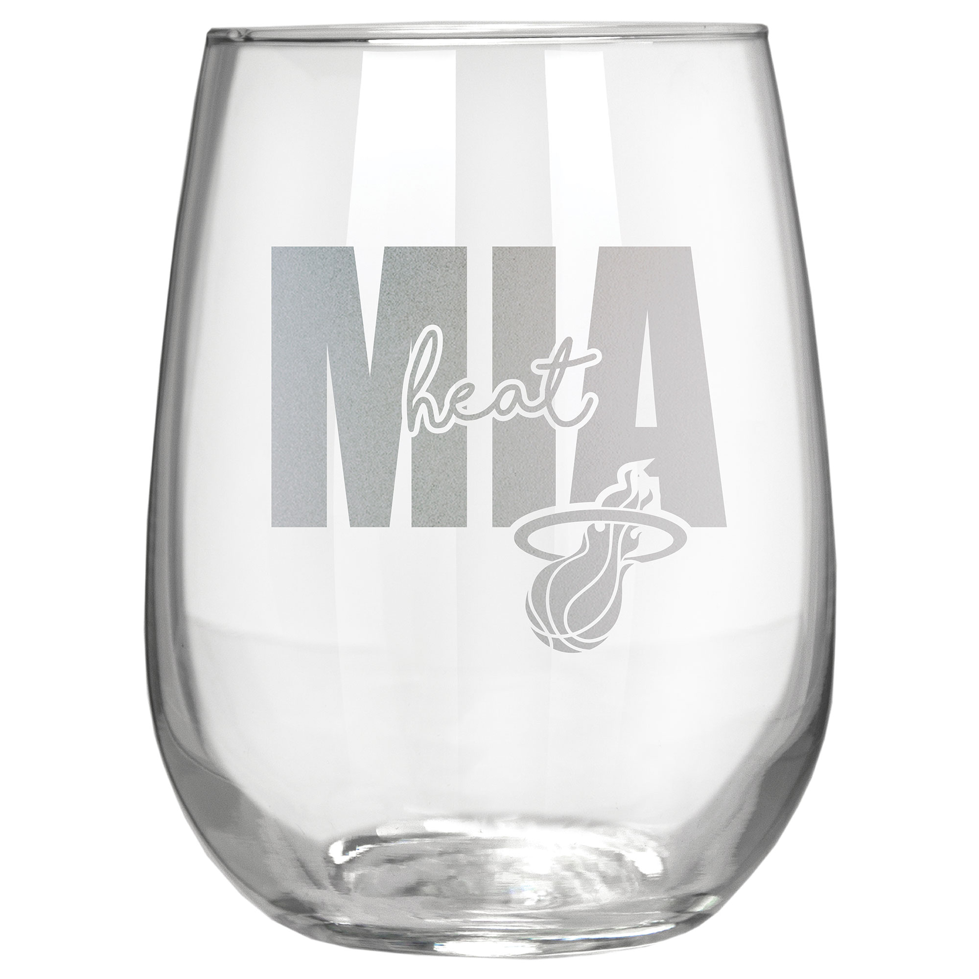 Miami Heat Etched 17oz. City Stemless Wine Glass