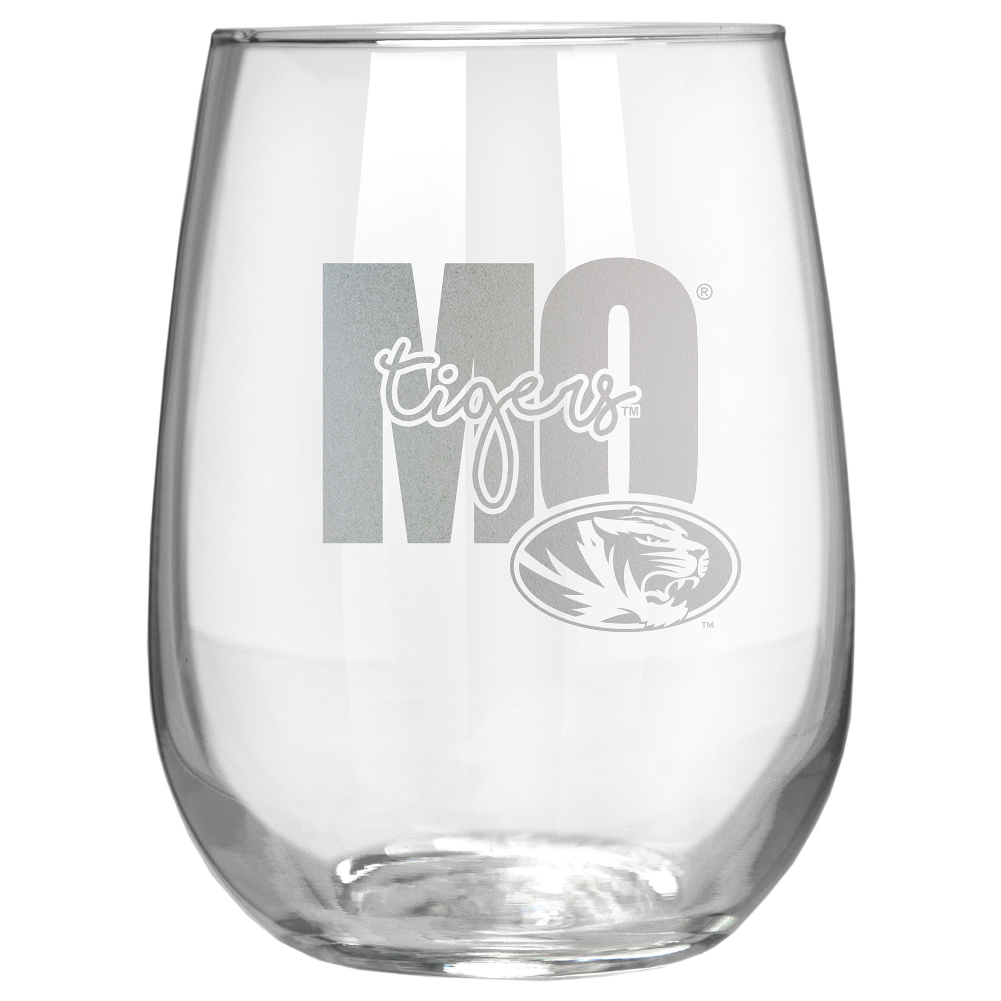 Missouri Tigers Etched 17oz. City Stemless Wine Glass